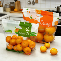 Sacs d'emballage transparents à fermeture éclair sur mesure pour fruits, cerises et légumes frais, fabriqués en Chine
