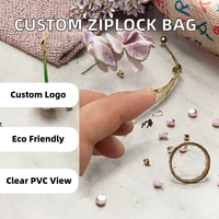 Emballage de bijoux personnalisé avec logo, fermeture à glissière carrée/rectangulaire, emballage biodégradable en PVC transparent, pour lunettes, boucles d'oreilles, colliers, estampage à chaud