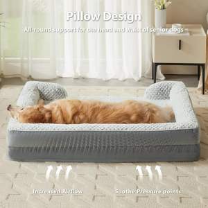 Funda de Almohada Impermeable Extraíble para Sofá, Cama para Perros con Base Antideslizante, Espuma Viscoelástica de Alta Densidad, Cama Ortopédica Grande para Perros - Product Image 3