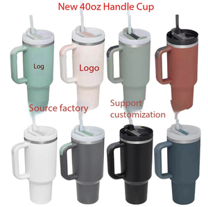 IStapromo Regalos Personalizados con Logotipo, Vaso Térmico de Acero Inoxidable de 40oz con Asa y Tapa con Popote, Aislamiento al Vacío de Doble Pared para Viajes en Coche - Product Image 1