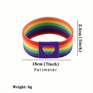 Custom Elastic Wristband <b>Rainbow</b> <b>Bracelet</b> NFC Rfid Wristband Men Armband Sport Wrist Band Elastic Bangle <b>Bracelet</b> - Product Image 3