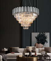 Iralan Meerosee — Lustre en cristal acier inoxydable et chromé, produit de luxe, éclairage d'intérieur, luminaire décoratif de plafond, MD85599