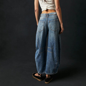 2026 New Barrel <strong>Jeans</strong> <strong>for</strong> <strong>Women</strong> Wide Leg Mid Rise <strong>Stretchy</strong> Loose Denim Ankle Pants Y2k Baggy Boyfriend <strong>Jeans</strong> - Product Image 5