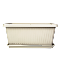 Pot de fleurs carré moderne en PP avec trou de drainage auto-arrosant, capacité de 38,34 L, durable pour la décoration intérieure/extérieure, au sol et sur balcon