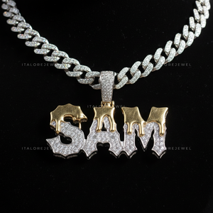 Nuevo Colgante de Plata de Ley 925 con Perla de Agua Dulce y Moissanita, Letra SAM, Estilo Hip Hop, Chapado en Oro, Joyería de Moda Unisex - Product Image 2