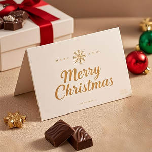 Carte de Vœux Pliable Décorative de Noël en Feuille d'Or Faite Main, Personnalisée, Estampage à Chaud, pour Remerciements, Anniversaires, Diplômes et Fêtes - Product Image 6