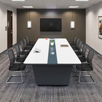 Table de réunion de bureau moderne et élégante avec design en bois massif pour les salles de conférence des écoles, des hôpitaux et des hôtels, matériau métallique durable