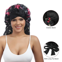 Bonet Kepang QINGYAN dari Satin Panjang untuk Wanita, Dapat Disesuaikan, dengan Pilihan Warna Kustom untuk Penggunaan Sehari-hari dan Saat Tidur
