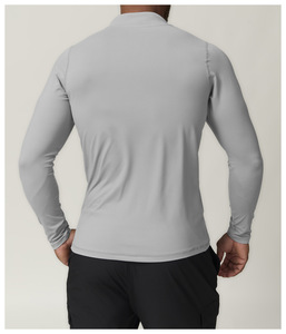 Haut de sport pour homme à col montant et demi-zip, coupe ajustée, à manches longues, séchage rapide, pour la course, le fitness et les loisirs - Product Image 2