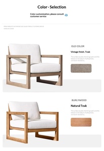 Juego de Sofás de Teca para Exteriores, Impermeables, Estilo Nórdico, para Patio, Jardín, <span class=keywords><strong>Terraza</strong></span> y Muebles de Exterior - Product Image 4