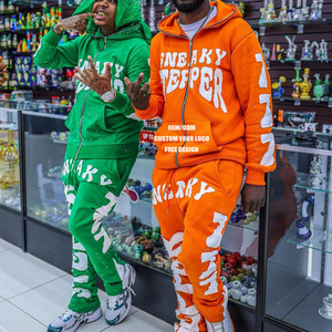 Y2k <strong>Style</strong> Graphic Screen Print Distressed Vintage Track Suit 2 Pieces Hoodie and Flare Sweatpants Sets Tracksuit for <strong>Men</strong> - Product Image 5