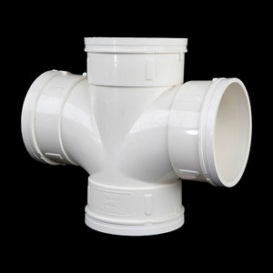 מחיר הסיטונאי פלסטיק upvc ציפוי פלסטיק לבן 4 דרך טי pvc אביזרי ניקוז - Product Image 3