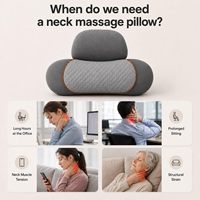 Oreiller de massage chauffant 3-en-1 pour le cou, soulagement de la douleur par chaleur, massage des tissus profonds, correcteur de cyphose cervicale rechargeable