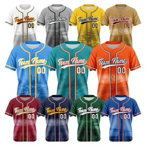 Ademende Plus Size Bedrukte Gepersonaliseerde Custom Logo Honkbal Shirt Op Maat Urban Style Heren Jeugd Honkbal Jersey - Product Image 2