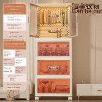 Armoire Pliante Moderne en Aluminium pour la Maison, Épaisse, Sans Odeur, en PP Durable, Meuble de Rangement Multifonctionnel Simple pour Bébé