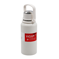 Flacon à vide thermique à double paroi en forme de balle de 1200ml isolé pour sports de plein air 18/8 bouteilles d'eau en acier inoxydable avec couvercle