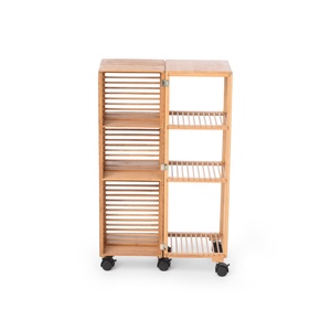 Nuevo Estante de Almacenamiento de Bambú con Ruedas, Estante de Almacenamiento de Bambú Móvil de Alta Calidad - Product Image 2
