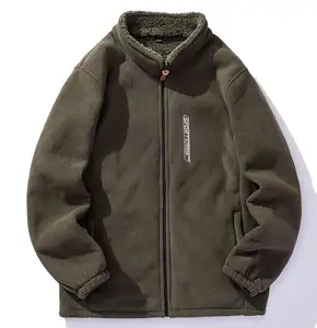 Giacca Sherpa con zip calda e confortevole personalizzata giacca invernale in pile invernale personalizzata in poliestere con colletto alla coreana