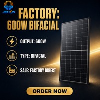 Panneau solaire bifacial 600W, prix de gros usine, vente directe usine pour les distributeurs