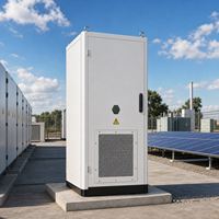 Armoire de stockage d'énergie 261 kWh 125 kW LiFePO4 à refroidissement liquide, protection IP55, BMS intelligent, pour réduction des pics de consommation, compatible réseau (On/Off/Hybride) et micro-réseau