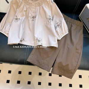 Tongxingyuan Girls Korean Style Embroidered Shirt And Carrot Pants Set Cotton Spring Autumn Casual Two Piece Outfit - Product Image 2