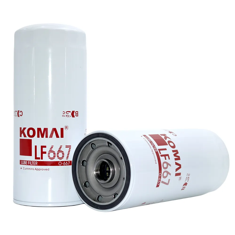 Filtro de óleo novo do motor Komai LF667 LF670 LF699 LF777 LF3485 usado para Fleetguard