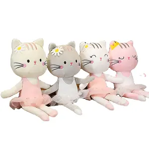 봉제 발레리나 인형 고양이 박제 동물 장난감 소녀를위한 발레 댄스 리사이틀 선물