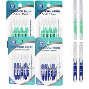 Spazzolini Interdentali a Doppio Colore Tipo Matita con Setole Extra Fini, Manico Morbido Antiscivolo in TPE a Forma di I - Product Image 1