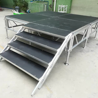 Plataforma de escenario de madera Actividades de conciertos al aire libre Portátil Plegable 1X1m 1x2m Plataforma de escenario portátil de aluminio