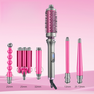 Ensemble de fer à friser en céramique 6-en-1 avec têtes interchangeables, design multifonctionnel pour boucler les <span class=keywords><strong>cheveux</strong></span>, fer à friser et lisseur électrique multifonctionnel - Product Image 1