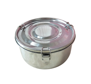 DFP0724 SUS 304 Recipiente de Almacenamiento de Acero Inoxidable con Tapa y Válvula de Aire, Recipiente para Almacenamiento de Alimentos en Refrigerador CON Válvula de Aire - Product Image 1