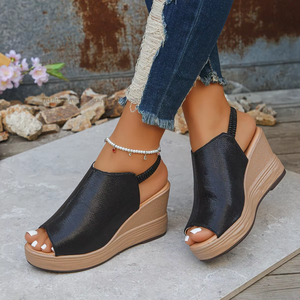 Sandalias de cuña para mujer al por mayor, estilo europeo y americano, con boca de pez grande, nuevas sandalias romanas de verano con suela gruesa - Product Image 2