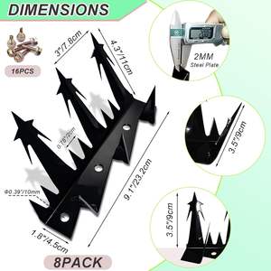 Púas de Seguridad Anti-Escalada de Alta Resistencia de 74 Pulgadas para Cercas, Disuasión de Intrusos y Animales, Fabricadas con Alambre de Hierro y Alambre de Púas, Categoría de Producto - Product Image 1