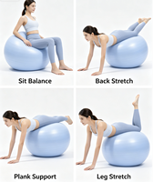 Ballon de yoga rond en PVC souple 55/65/75cm, écologique, durable, avec conception anti-explosion, vente en gros