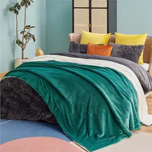 Sherpa Blanket Warm Blankets For Winter Super Soft Fuzzy Flannel Fleece Wool Like Reversible Velvet Plush Couch Blanket