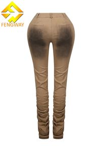 <span class=keywords><strong>Pantaloni</strong></span> <span class=keywords><strong>Jogger</strong></span> Autunnali da <span class=keywords><strong>Donna</strong></span> alla Moda, <span class=keywords><strong>Pantaloni</strong></span> Aderenti Sfumati Effetto Consumato, Leggings a Pieghe per <span class=keywords><strong>Donna</strong></span> - Product Image 5