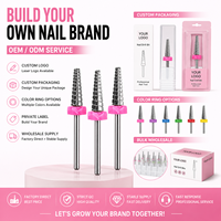Forets à ongles en carbure de tungstène, forme conique, outil de manucure pour retirer rapidement le gel, forets à ongles avec logo personnalisé