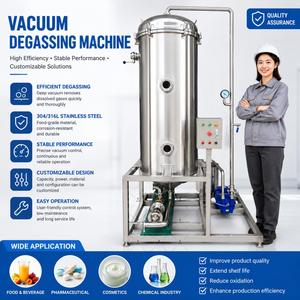 เครื่องไล่ก๊าซสแตนเลสทั้งตัว ขนาด 1000-5000 ลิตร สำหรับน้ำผลไม้และนม พร้อมจำหน่าย - Product Image 1