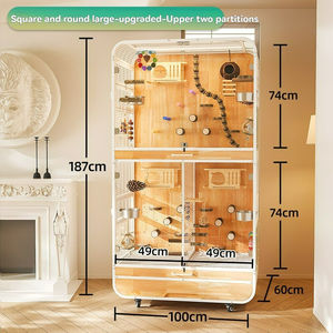 Su misura fatto a mano in legno intagliato casa di uccelli di lusso fantasia <span class=keywords><strong>pappagallo</strong></span> Villa Villa per Cockatiel Lovebird uso interno esterno - Product Image 2