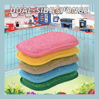 Éponge de nettoyage de cuisine super absorbante et réutilisable double face Éponge de savon à vaisselle en cellulose de polyester pour laver la vaisselle Réutilisable