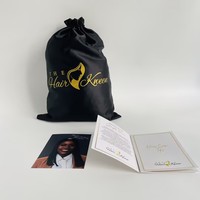 Ensemble d'emballage de produits pour extensions de cheveux et perruques, sac de courrier en papier avec cordon de serrage en satin, logo personnalisé de luxe, sac en poly blanc