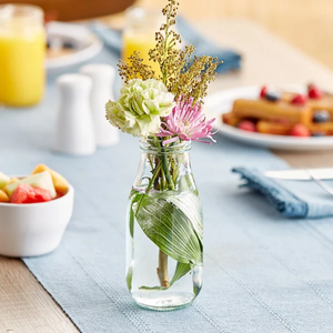 11oz chai sữa thủy tinh với tái sử dụng kim loại xoắn nắp cho đồ uống thủy tinh và drinkware bên, đám cưới, BBQ, dã ngoại - Product Image 2