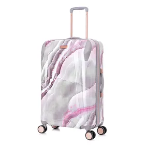 Fashion Trend Smooth PC Printed Suitcase Bags Travelling Carry On Trolley Case Luggage Set For Women