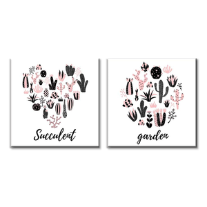 <span class=keywords><strong>Cactus</strong></span> mignon en art abstrait - Impressions sur toile personnalisées pour la décoration murale de la maison - Product Image 1
