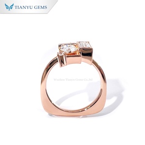 แหวนหมั้นทองคำขาว 14K ประดับเพชรทรงหยดน้ำ TIANYU GEMS - Product Image 2