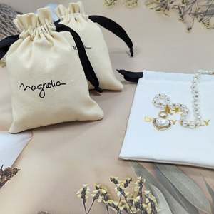 Sac en coton mousseline biodégradable écologique, emballage recyclable pour bijoux, montres, artisanat, bougies, bagues, lunettes - Product Image 3