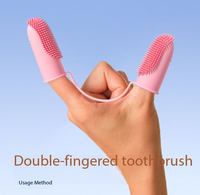 Brosse à dents pour animaux de compagnie en silicone de qualité alimentaire, brosse à doigts douce pour nettoyer les dents des chiens et des chats, outil de soin buccal pour petits animaux