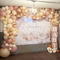 Kit d'arche de ballons rose poudré et or rose avec ballons confettis, décorations de fête rose blush pour baby shower, anniversaire, fête prénuptiale