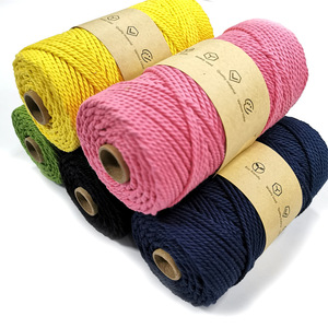 Cordon en coton torsadé 3 mm, trois brins, rond, écologique, pour vêtements - Product Image 3