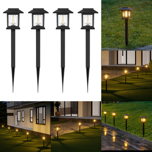 Xinyao Electrodomésticos, Paquete de 4 Lámparas Solares de Jardín con Filamento de Tungsteno, Lámpara Impermeable para Césped y Caminos - Product Image 1